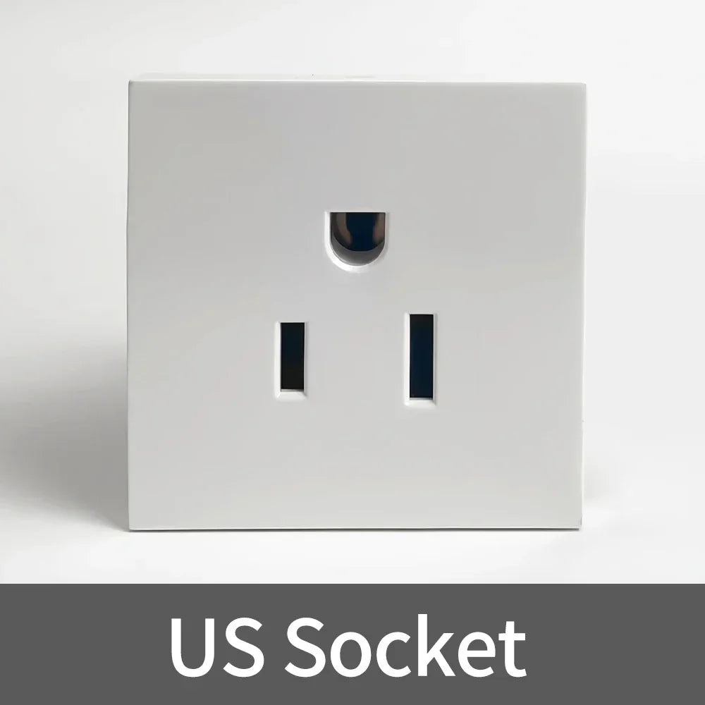 Fireproof 13A Wall Outlet 8mm Stainless Steel UK EU US FR Universal Power Socket Single Double Gang DIY