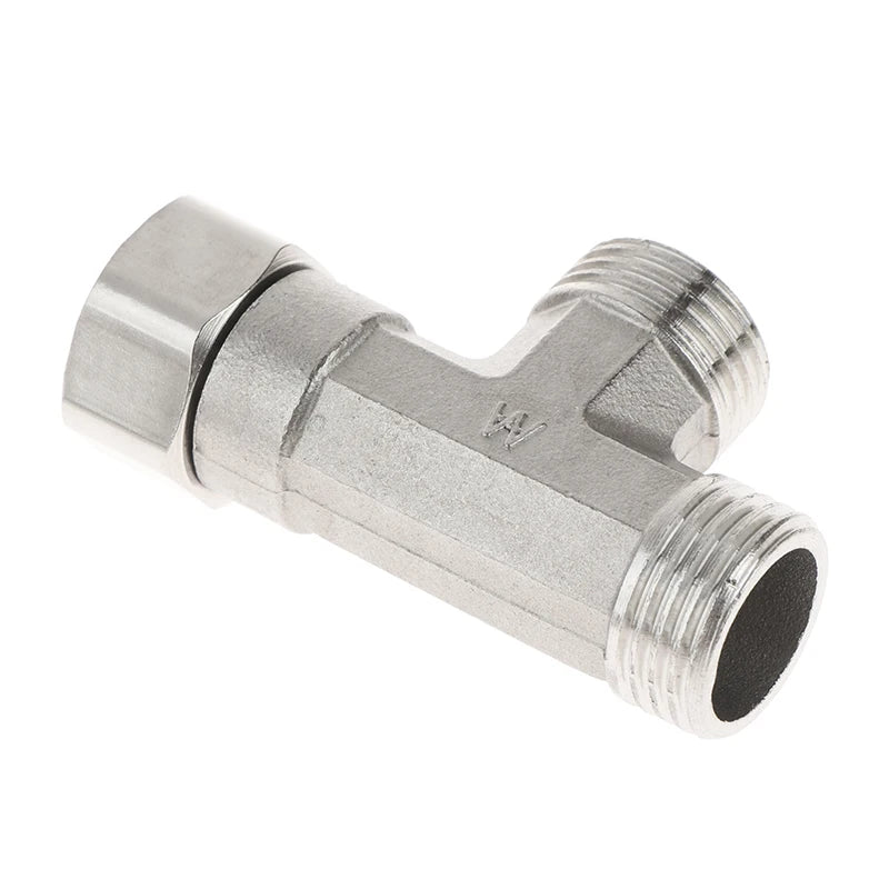 G1/2" T-Valve Toilet Dispenser Diverter Valve Three-Way Water Pipe Splitter for Bath Bidet Sprayer Shower Fitting