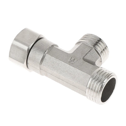 G1/2" T-Valve Toilet Dispenser Diverter Valve Three-Way Water Pipe Splitter for Bath Bidet Sprayer Shower Fitting
