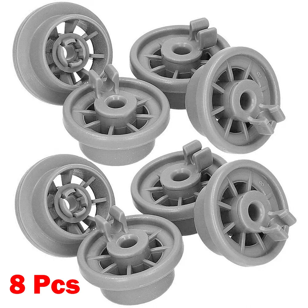 Dishwasher Lower Basket Wheels — 8pcs Replacement Rollers for Siemens S5555X0GB/79 S5943X2GB/31 S6409N2GB/17 HF87950GB/03 KG57U95/13