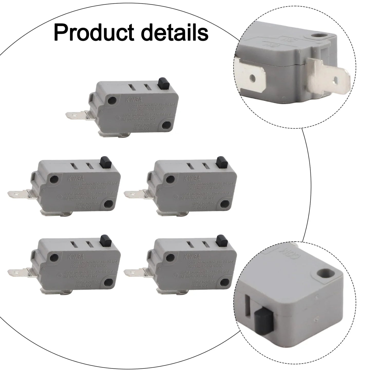 Travel Switch for KW3A Microwave Oven Normally Open Limit Switch Suitable for Use with Kitchen Appliance Repairs
