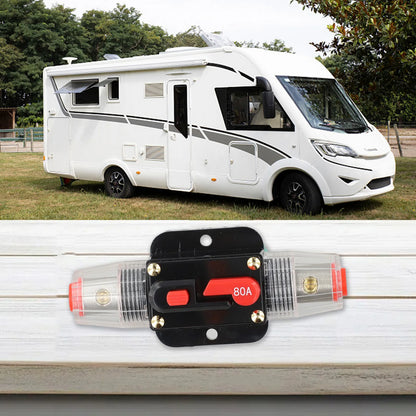 12V-24V DC Auto Inline Fuse Breaker Battery Safety Audio System Protection Overload Protection Device Temperature Resistance