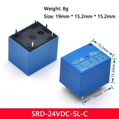 SRD-05/12/24VDC 5-Pin 10A Relay SRD-SL-C DC Electromagnetic Switch