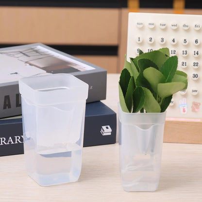 5./1PCS Self Watering Flower Pots Plastic Plant Pot with Drainage Holes Transparent Planting Flower Pot Home Garden Accessories