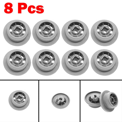 Dishwasher Lower Basket Wheels — 8pcs Replacement Rollers for Siemens S5555X0GB/79 S5943X2GB/31 S6409N2GB/17 HF87950GB/03 KG57U95/13
