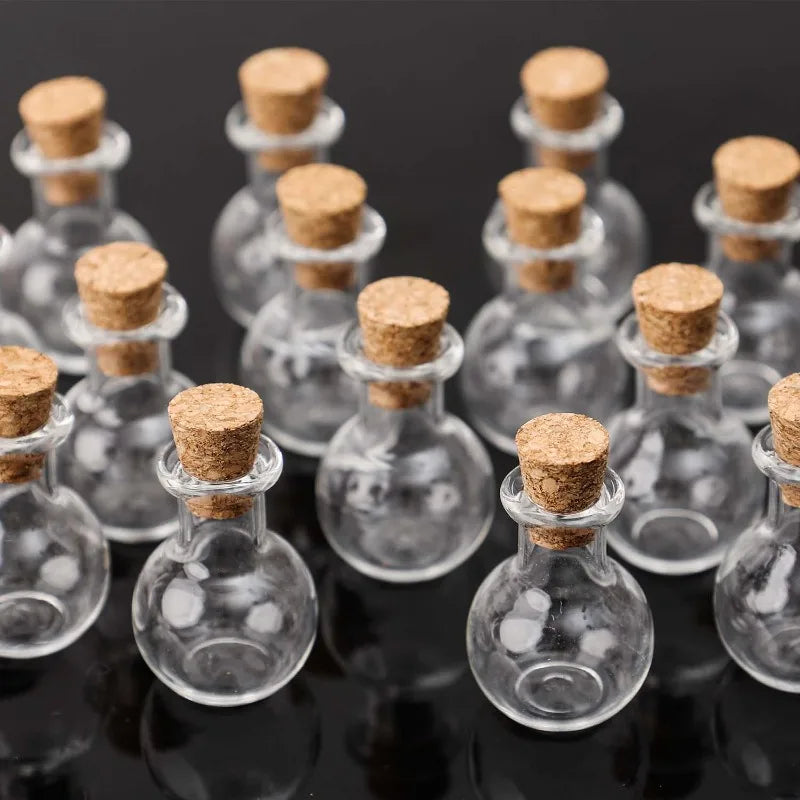 Mini Glass Bottles with Cork Stoppers — DIY Vials for Wedding, Birthday & Party Favors