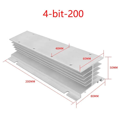 Aluminum Heat Sink for SSR Solid State Relay 10A–100A 12V–220V Cooling Base Single/Three Phase