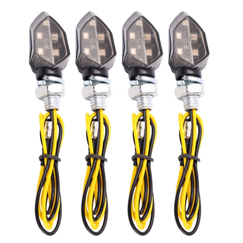 4/2pcs Mini Motorcycle Smoke Lens Turn Signal Light 5LED 12V Amber Blinker Lamp Motorcycle Universal Led Blinker Indicator Light