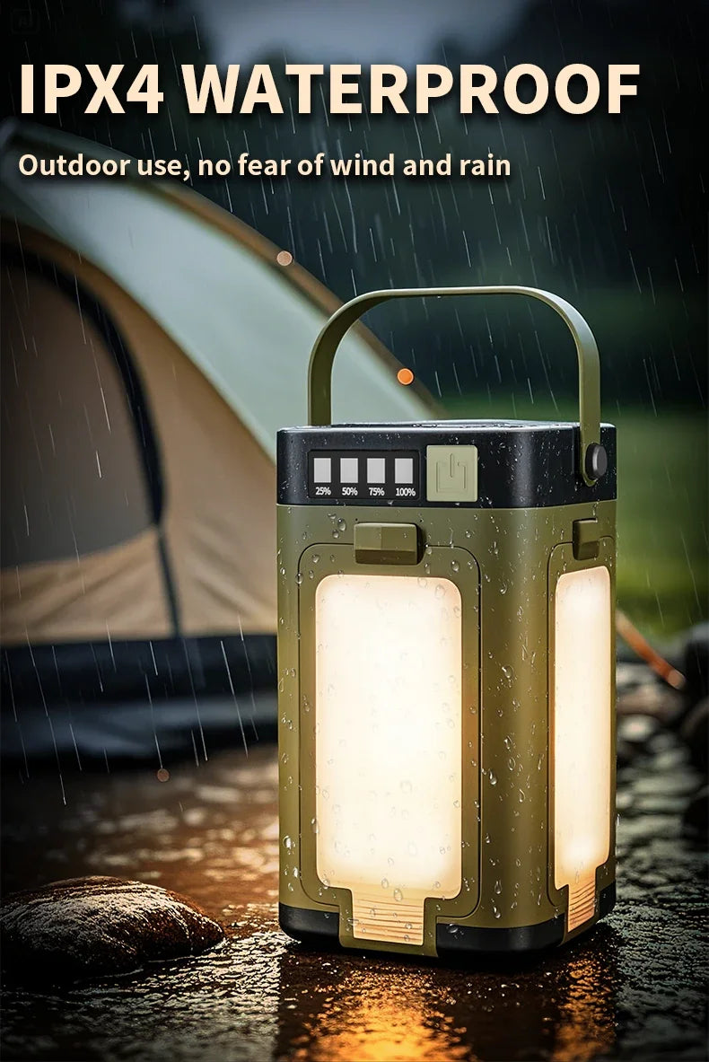 4-leaf Solar  LED Lantern Rechargeable Emergency Flashlight Portable Power Bank Foldable Tent Light for Outdoor Camping Fishing
