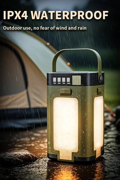4-leaf Solar  LED Lantern Rechargeable Emergency Flashlight Portable Power Bank Foldable Tent Light for Outdoor Camping Fishing