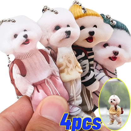 Cute Teddy Dog Car Hanging Ornament Keychain Pendant
