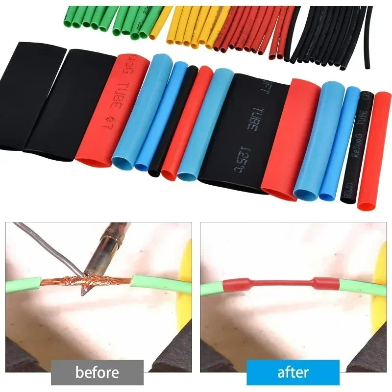 Heat Shrink Tube Kit 800PCS | PE Cross-Linked Thermoresistant Tubing | Waterproof Cable Insulation Sleeve