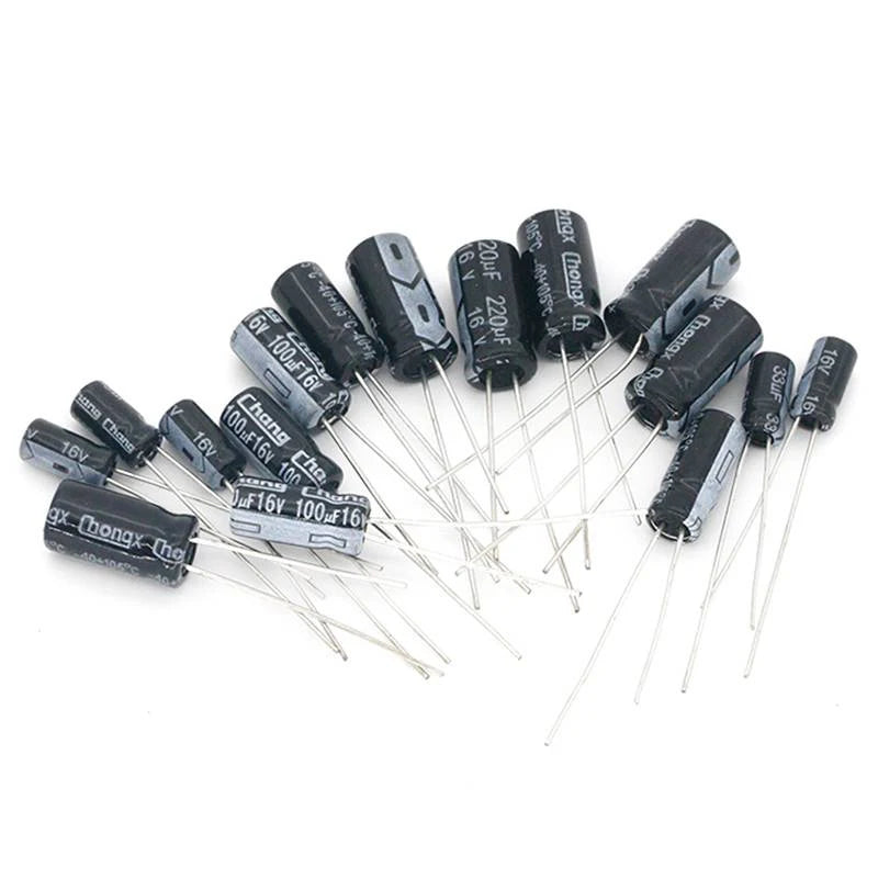 1set of 120pcs Aluminum Electrolytic Capacitor Assortment Kit 12 Values 0.22µF–470µF