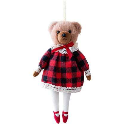 Soft Cloth Couple Bear Plush Keychain with Princess and Gentleman Cartoon Characters for Decoration and Accessories
