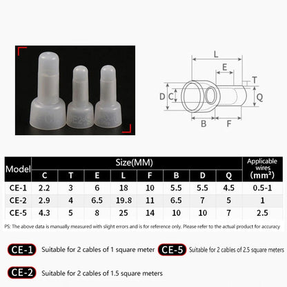 100/250Pcs Nylon Insulated Closed End Crimp Terminals – 22-16 / 16-14 / 12-10 Gauge Wire Crimp Cap Connector Kit