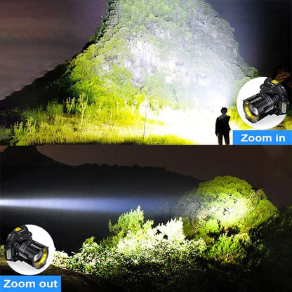 Powerful Motion Sensor LED Headlamp Rechargeable COB Head Flashlights Outdoor Camping Headlight Telescopic Zoomable Head Lamp