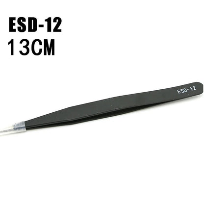 1.5mm Anti-Static Stainless Steel Tweezers – ESD Precision Set for Mobile Phone Repair