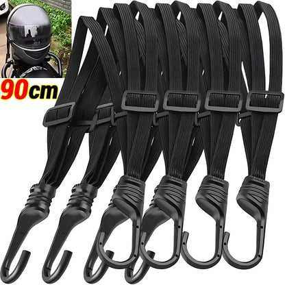 60/90cm Motorcycle Helmet Straps Motorcycle Accessoy Hooks Luggage Retractable Elastic Rope Fixed Strap Motos Helmet Luggage Net