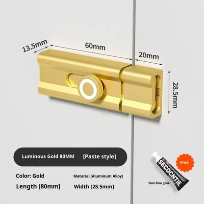 No Punching Door Lock Buckle Anti-Theft Latch Adhesive Hardware
