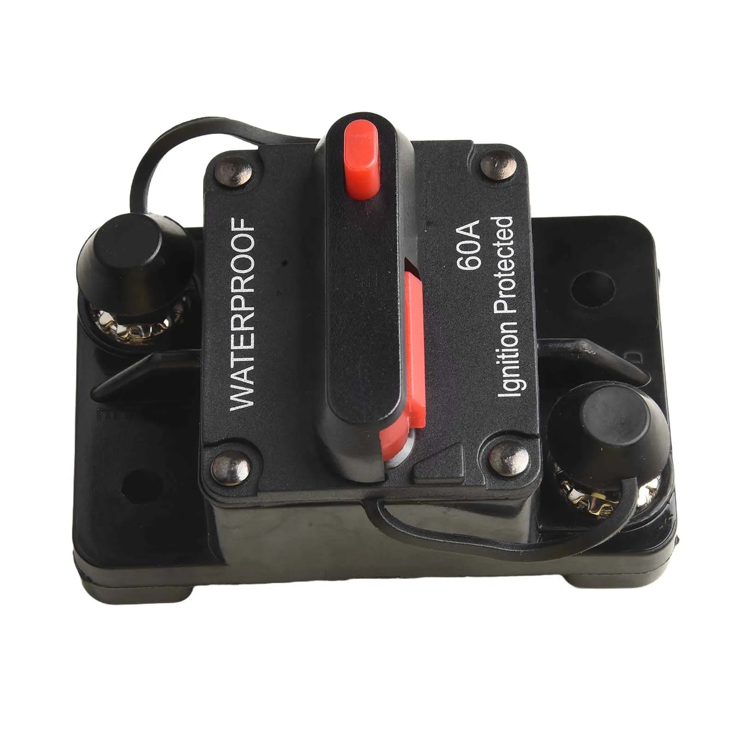 Color Black Manual Reset Fuse Sealed And Waterproof M6 Connection Studs Manual Reset Switch Protective Rubber Cap