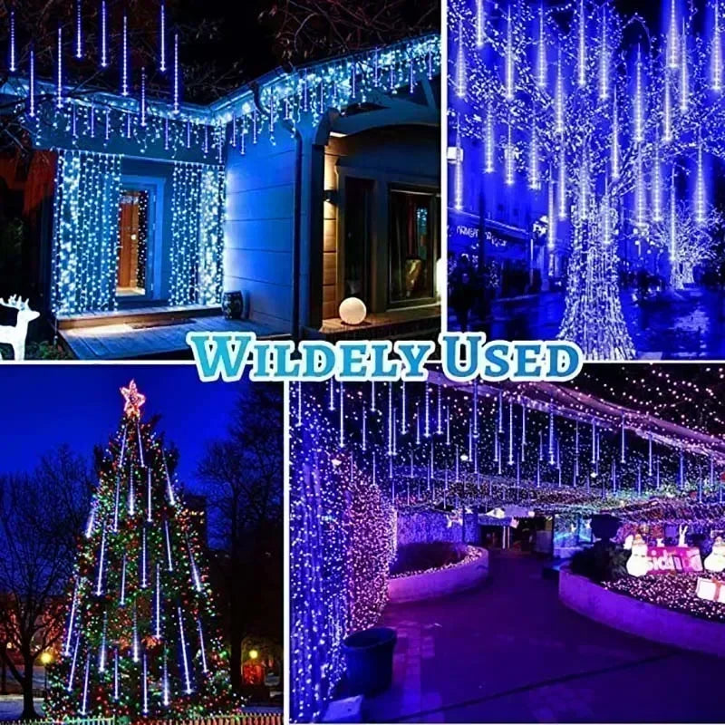 USB Powered LED Meteor Shower Rain Lights for Christmas New Year Decoration Garden Street Party Lighting
