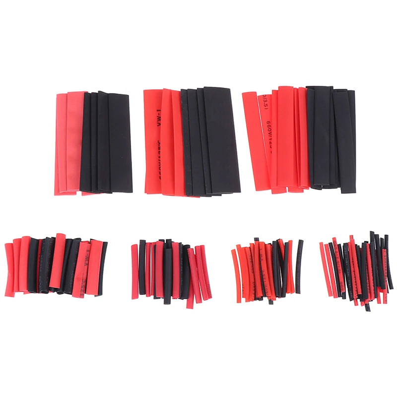 New 127Pcs Black Glue Weatherproof Heat Shrink Sleeving Tubing Tube Assortment Kit