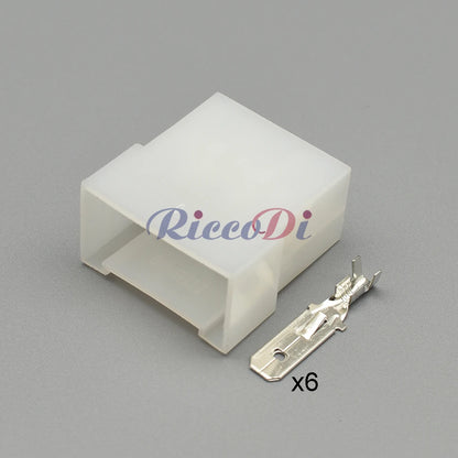 6-Pin Automotive Connector 880297-1 / 180906-0 with Metal Pins — TE Connectivity AMP Wiring Plug