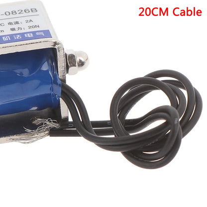 JF-0826B 12V/2A 10mm 20N push pull type open frame solenoid electromagnet
