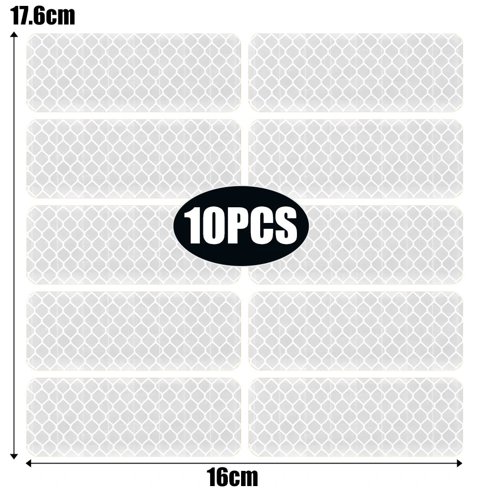 Car Bumper Reflective Sticker Strip – Auto Safety Warning Reflector Tape for Exterior & Interior (10pcs)