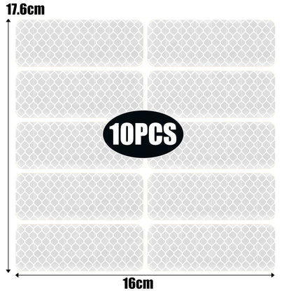 Car Bumper Reflective Sticker Strip – Auto Safety Warning Reflector Tape for Exterior & Interior (10pcs)