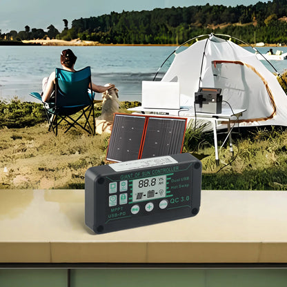 Digital Display Waterproof MPPT Solar Charge Controller Adjustable Current Options 10A 100A Efficient Energy Utilization