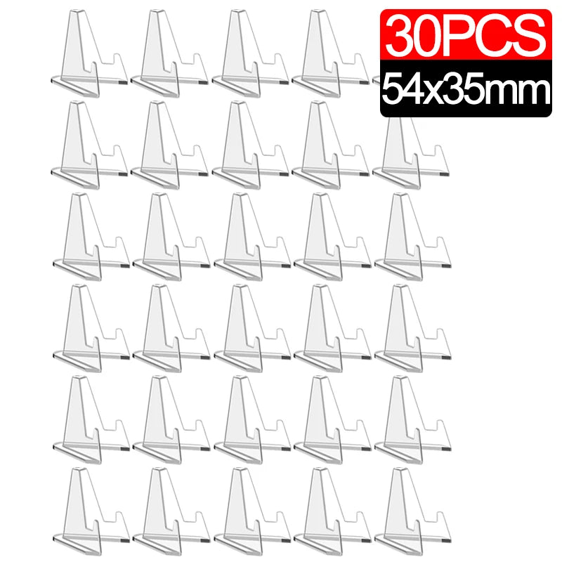 50-1Pcs Acrylic Display Stand Transparent Triangle Commemorative Coin Watch Card Holder Display Rack For Exhibitions Home Decor