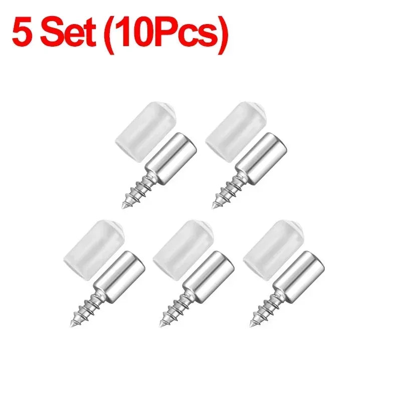 100/10PCS Self Tapping Screw Layer Plate Holder Wardrobe Septum Brackets Fixed Screw Shelf Support Pegs with Non-Slip Sleeve