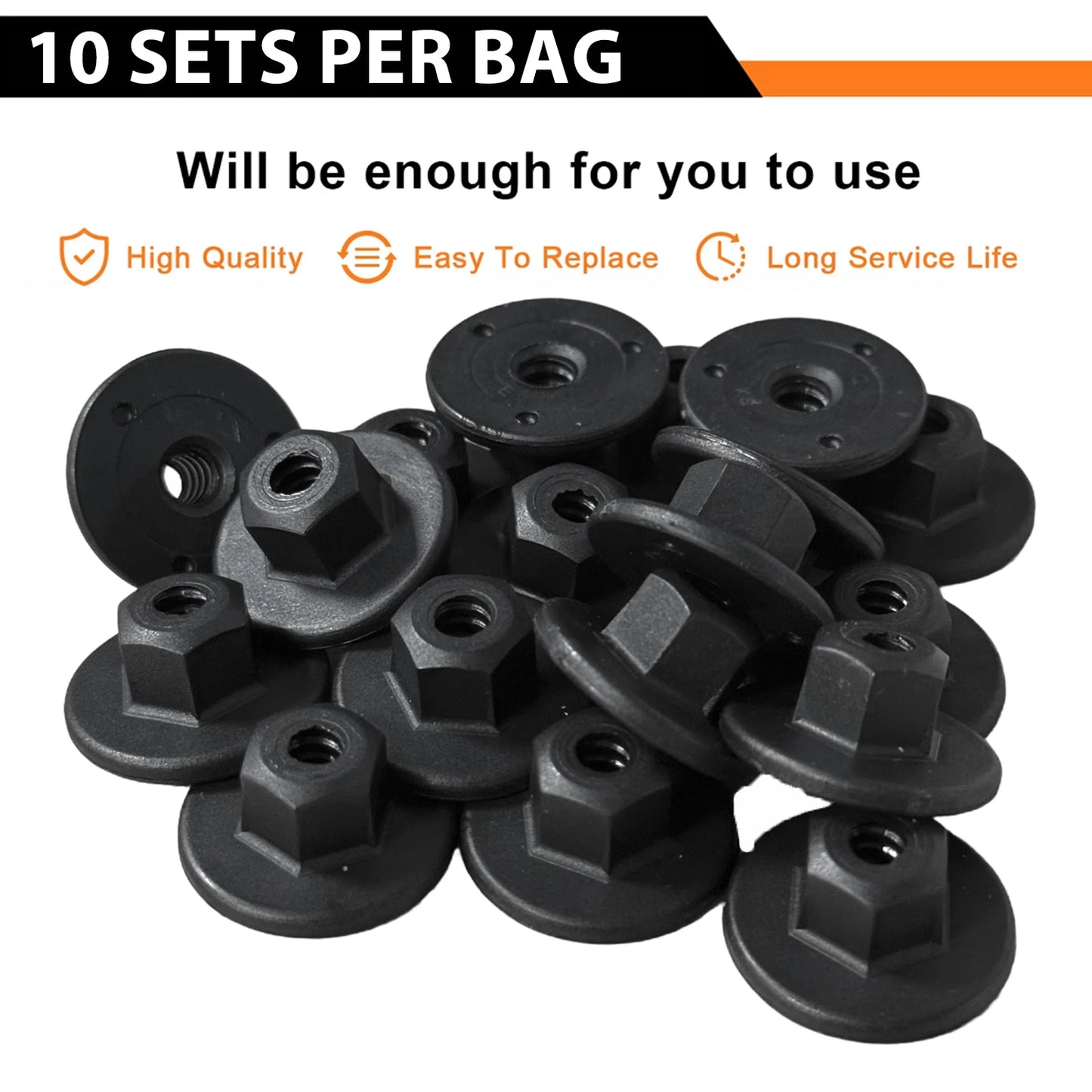 100/10pcs Auto Clips for Hex Head Plastic Self-Threading Nut for BMW Retainer Chassis Rear Bumper Splash Shield Car Interior
