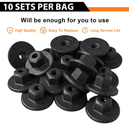 100/10pcs Auto Clips for Hex Head Plastic Self-Threading Nut for BMW Retainer Chassis Rear Bumper Splash Shield Car Interior