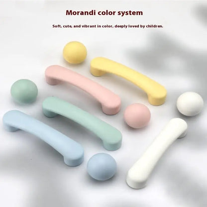 1pc Children's Furniture Handles Nordic Ceramic Children Room Cabinet Handles Macaron Colorful Round Drawer Knobs And Pulls
