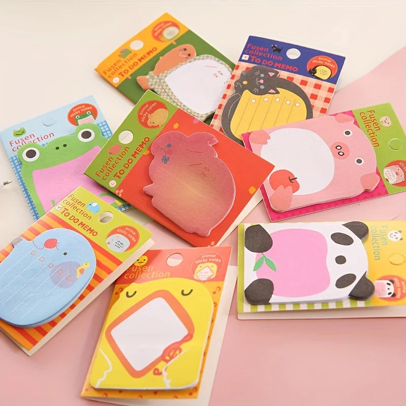 8Pcs/set Creative Stationery DIY Cute Animal Series Paper Memo Pad / Sticker Post Sticky Notes Notepad School Office Supplies