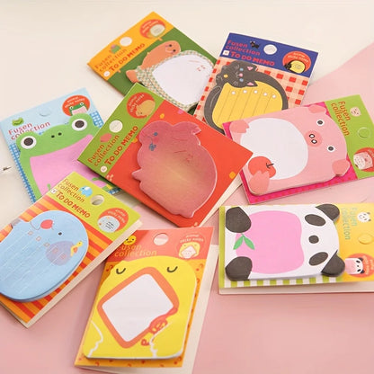 8Pcs/set Creative Stationery DIY Cute Animal Series Paper Memo Pad / Sticker Post Sticky Notes Notepad School Office Supplies