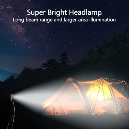 Rechargeable Ultra Bright Powerful 5 LED Headlight Waterproof Headlight Outdoor Camping Running Lighting 18650 Battery Spotlight