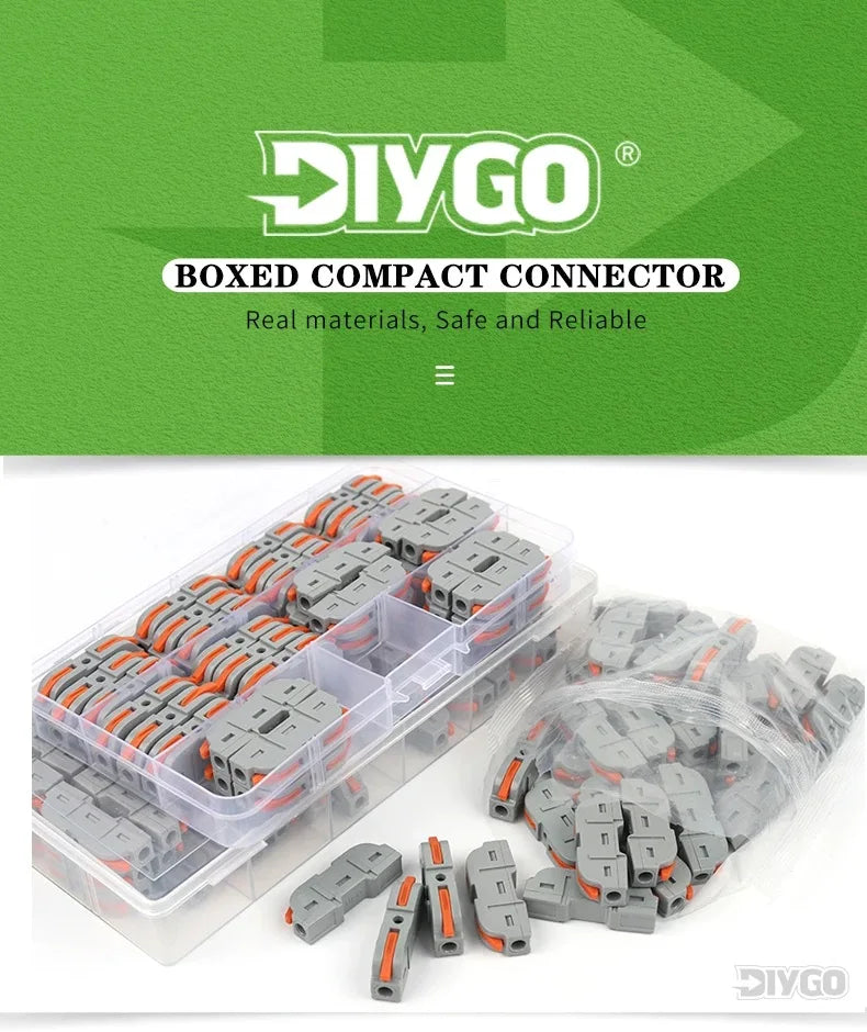 DIY GO Quick Splicing Multiplex Butt Wire Connector, Compact Electrical Cable Terminal Block, Home Wiring Connectors Junction Box