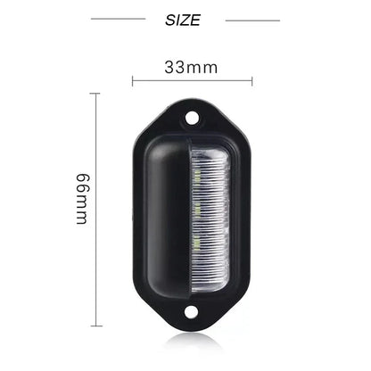 6 LED Car License Plate Light 12-24V Waterproof White Lamp