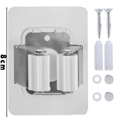 Wall Mounted Mop Holder Multi-Purpose Hook Rack Organizer