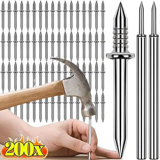 200x Double Head Nails Seamless Nails Skirting Thread Seamless Nail Without Marks Metal Rust-Proof Nails Wood No Trace Fixator