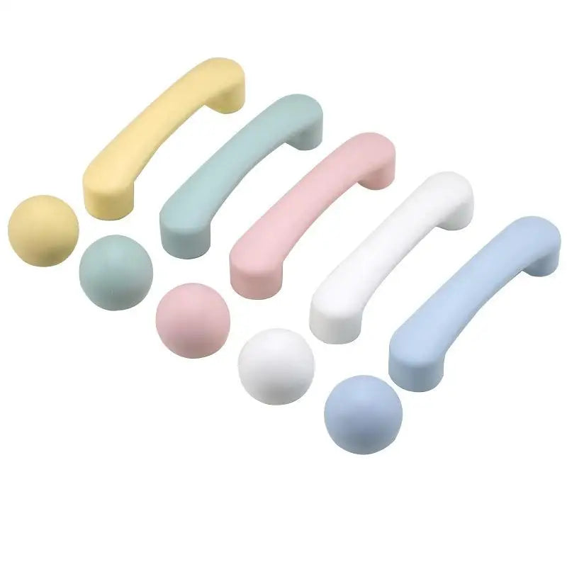 1pc Children's Furniture Handles Nordic Ceramic Children Room Cabinet Handles Macaron Colorful Round Drawer Knobs And Pulls