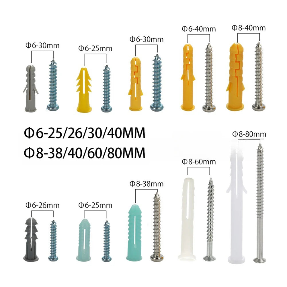 300pcs M5 M6 M8 Self Tapping Expansion Screw High Strength Self-tapping Screws Kit Wall Anchors And Screws For Drywall Tools
