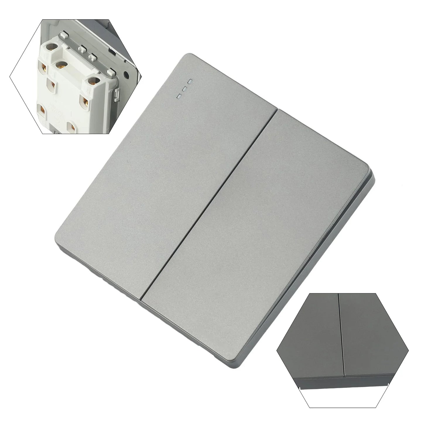 None Gray Button Switch Switches 1 2 3 Gang 86mm Flame Frameless PC Material Push Retardant Rocker Switch None