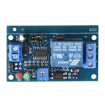 Normally Open 12V Time Delay Relay Module with Adjustable Timing for Turn On/Turn Off Switch Suitable for 250V AC Load