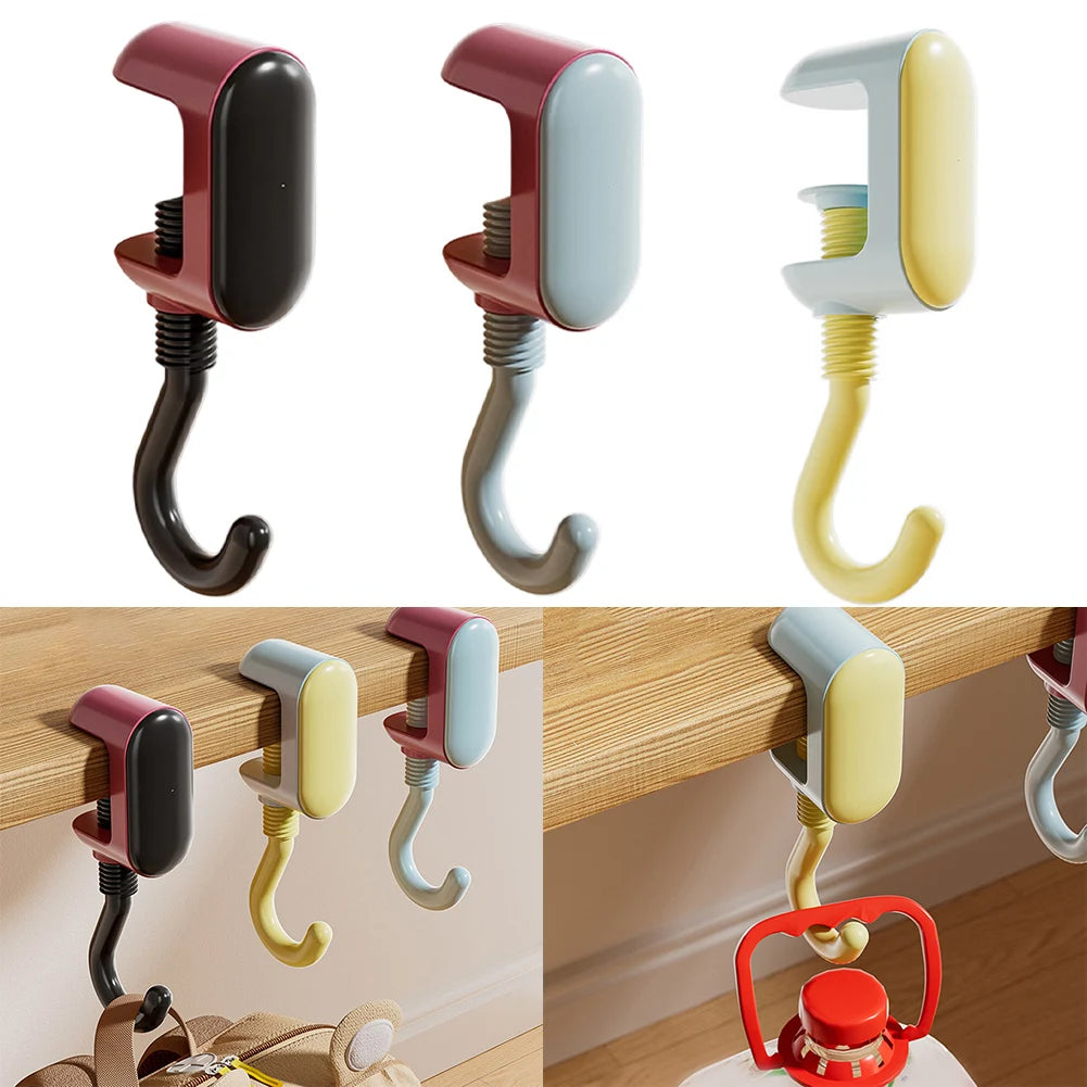 Portable Dopamine Desk Hook with Adjustable Stability for Hanging Handbags Cups and Headphones in Various Settings
