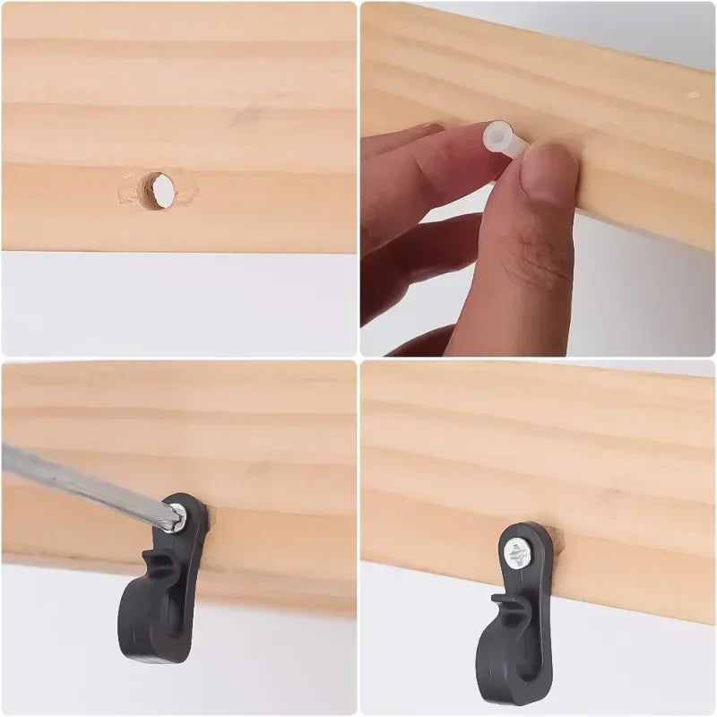 30/1Pcs Q Hanger Hooks for String Lights Hanging Multi-Purpose Plant Cabinet Ceiling Hook with Screw Home Holder Outdoor Supply
