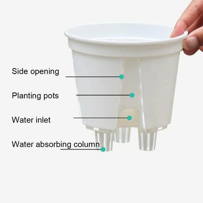 10pcs Self-watering Flower Pots Transparent Self Absorbing Water Storage Planters Flower Pots Breathable Orchid Tools